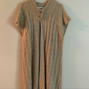 Lane Bryant plus size 22/24 brown tan sweater vest short sleeve cardigan top